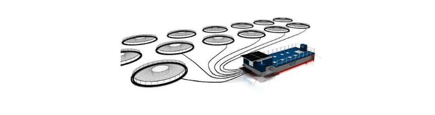 Sistema de alimentación por pontones para acuicultura
