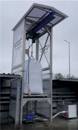 Charger that helps by big bags in aquaculture